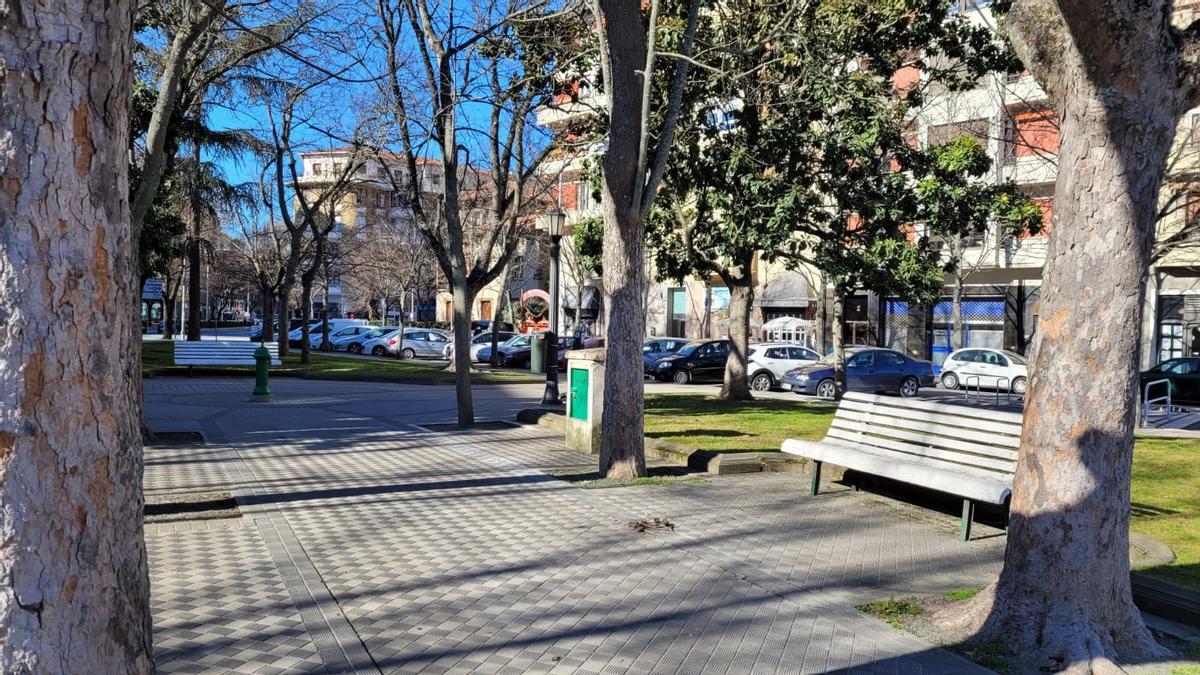 La plaza de Rosalía de Castro, en Pamplona.