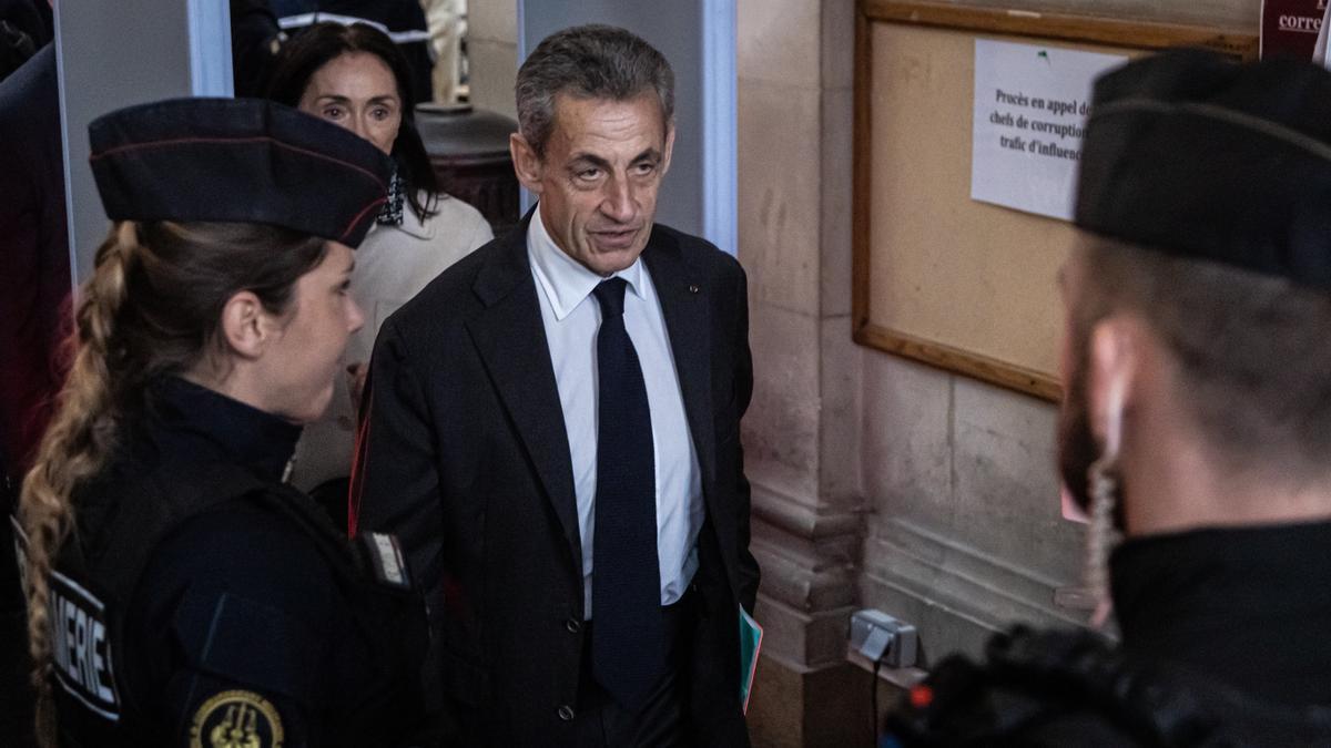 Nicolas Sarkozy a su llegada a los juzgados.