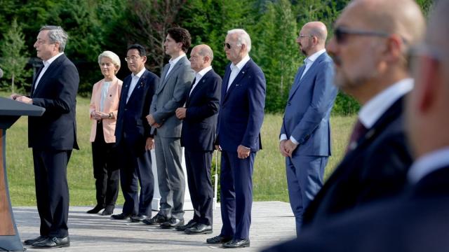 Líderes del G7 durante la reunión que mantienen en Alemania Líderes del G7 durante la reunión que mantienen en Alemania