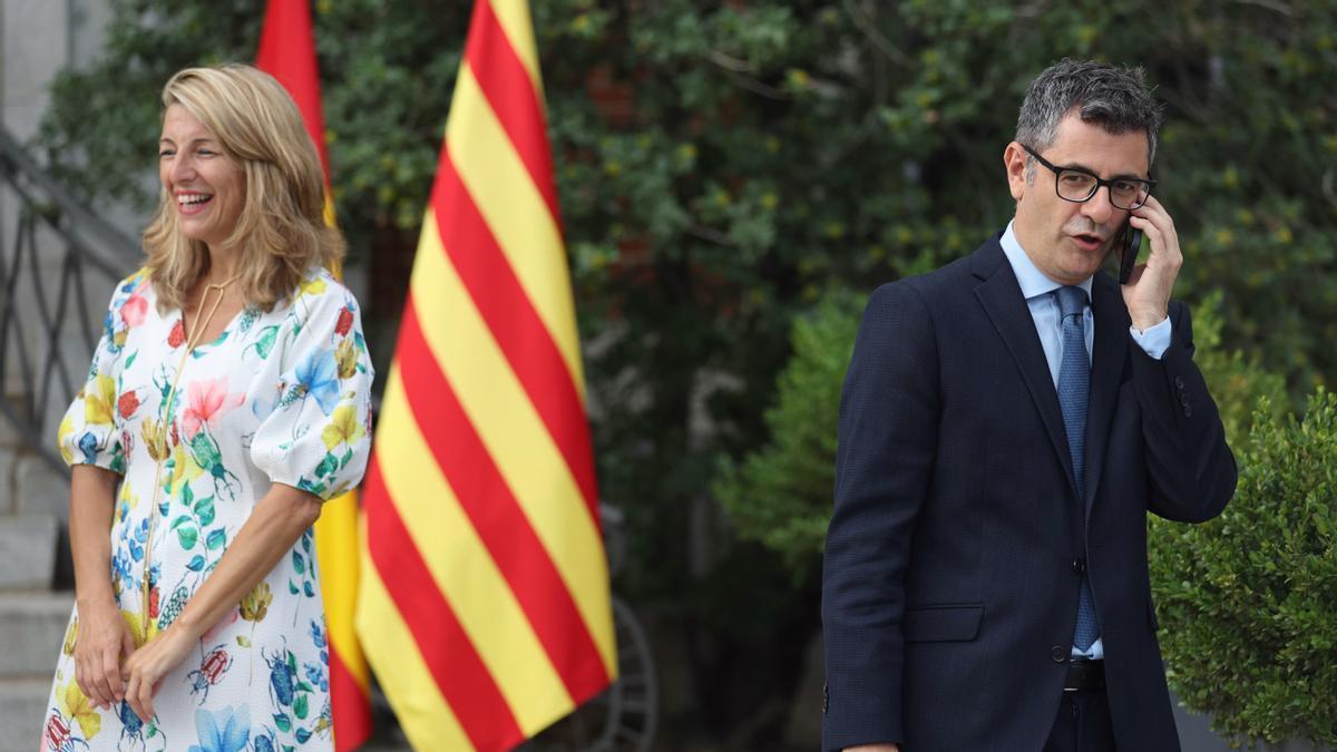 El ministro Bolaños llamó este lunes a la vicepresidenta segunda para informarle del contenido de la reunión entre Pedro Sánchez y Alberto Nuñez Feijoó.