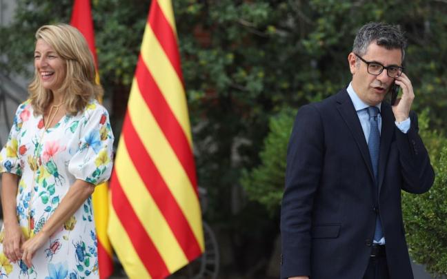 El ministro Bolaños llamó este lunes a la vicepresidenta segunda para informarle del contenido de la reunión entre Pedro Sánchez y Alberto Nuñez Feijoó.