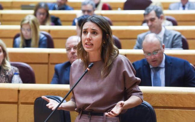 La ministra Irene Montero en el Senado. La ministra Irene Montero en el Senado.