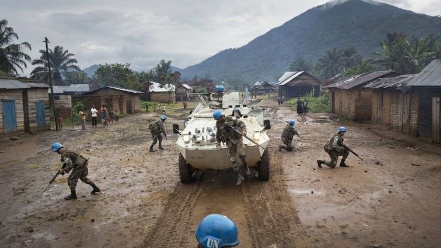 Cascos azules operando en RDC.