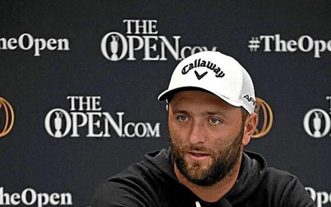 Jon Rahm, duranre su rueda de prensa en Saint Andrews. Jon Rahm, duranre su rueda de prensa en Saint Andrews.