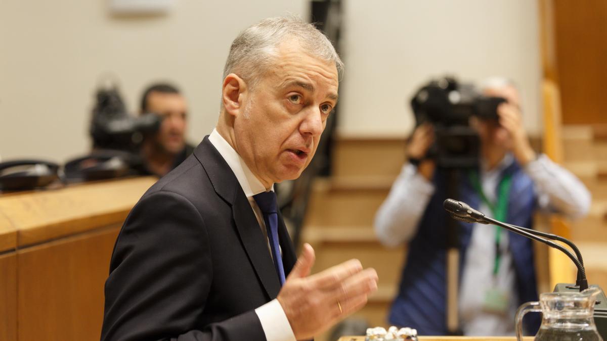 Iñigo Urkullu, en el pleno del Parlamento Vasco.