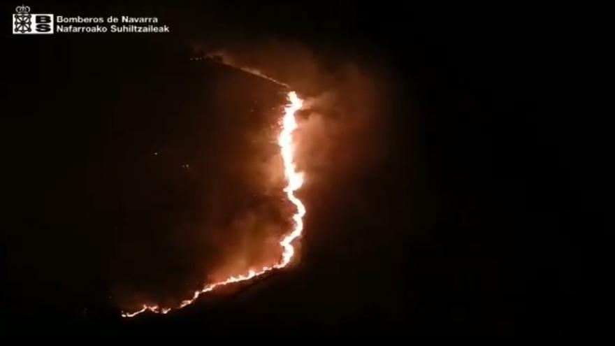 Incendio forestal en Luzaide-Valcarlos