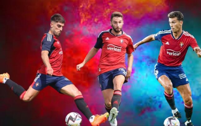 Nacho Vidal, Jon Moncayola y Lucas Torró, en partidos con Osasuna esta nueva temporada. Nacho Vidal, Jon Moncayola y Lucas Torró, en partidos con Osasuna esta nueva temporada.