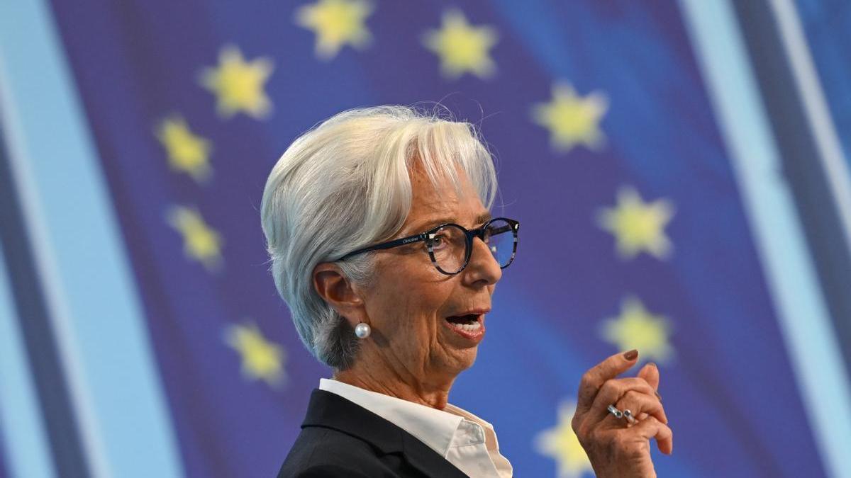 Christine Lagarde comparece tras una reunión del BCE.