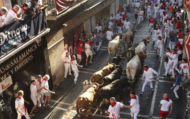 Los toros de La Palmosilla, en el tramo del Ayuntamiento.