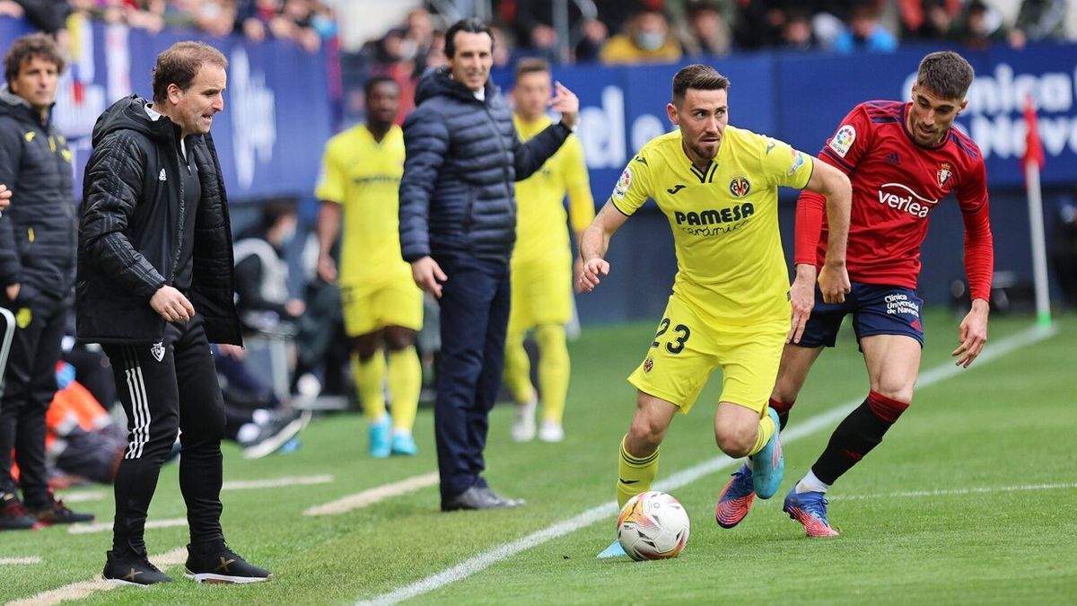 Moi Gómez, esta temporada en el partido disputado en El Sadar en el que Osasuna venció por 1-0 al Villarreal.