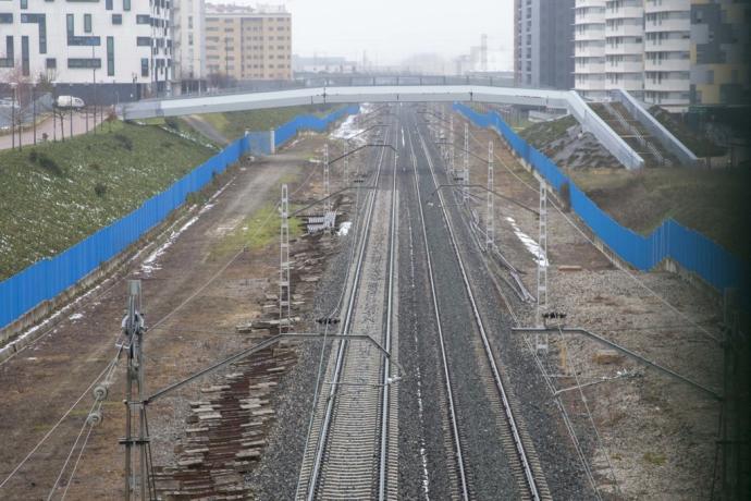 Vías del tren en Gasteiz.