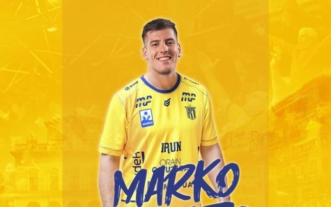 Imagen del anuncio del Bidasoa sobre el fichaje de Marko Jevtic