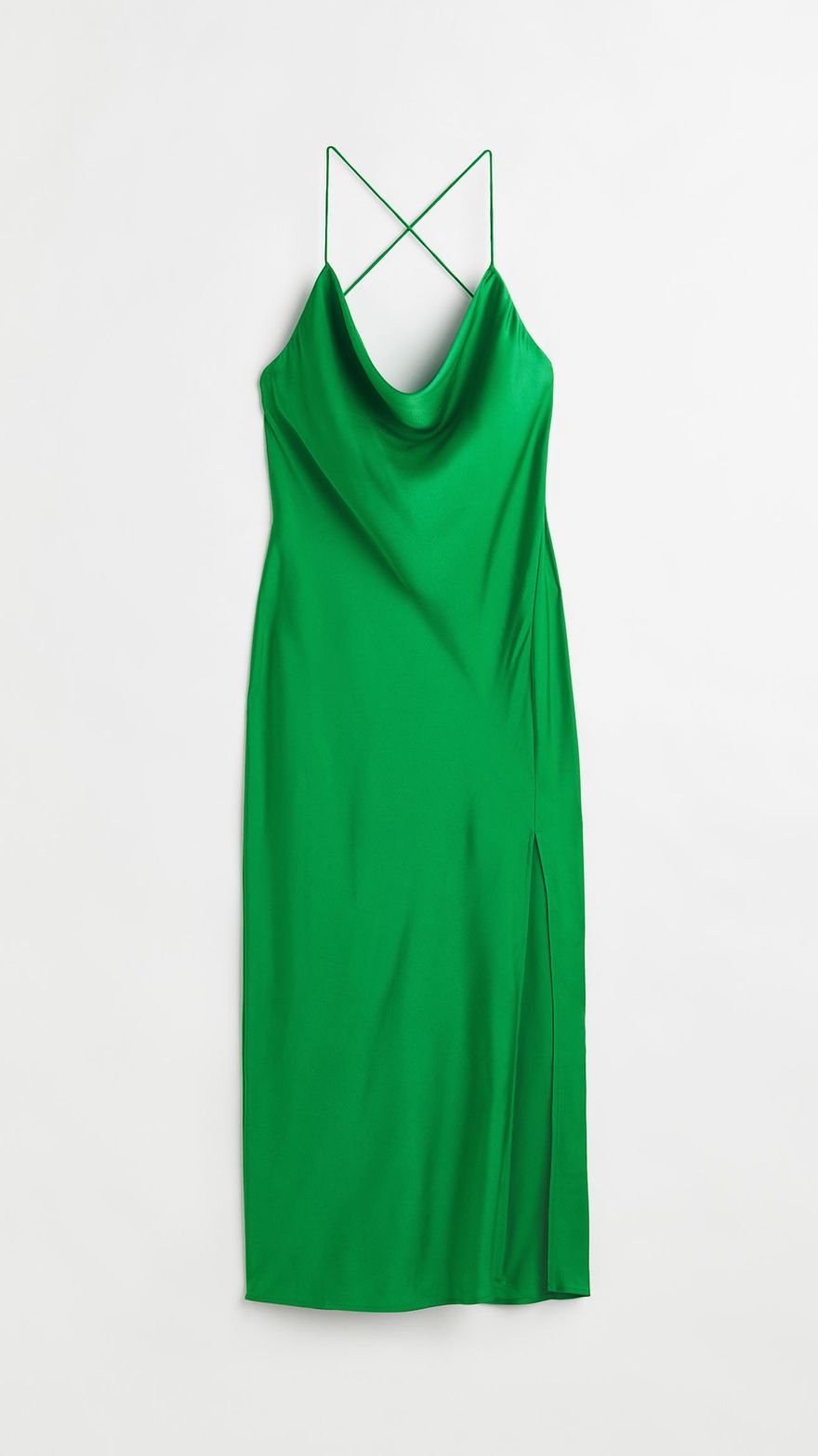 Vestido lencero verde.
