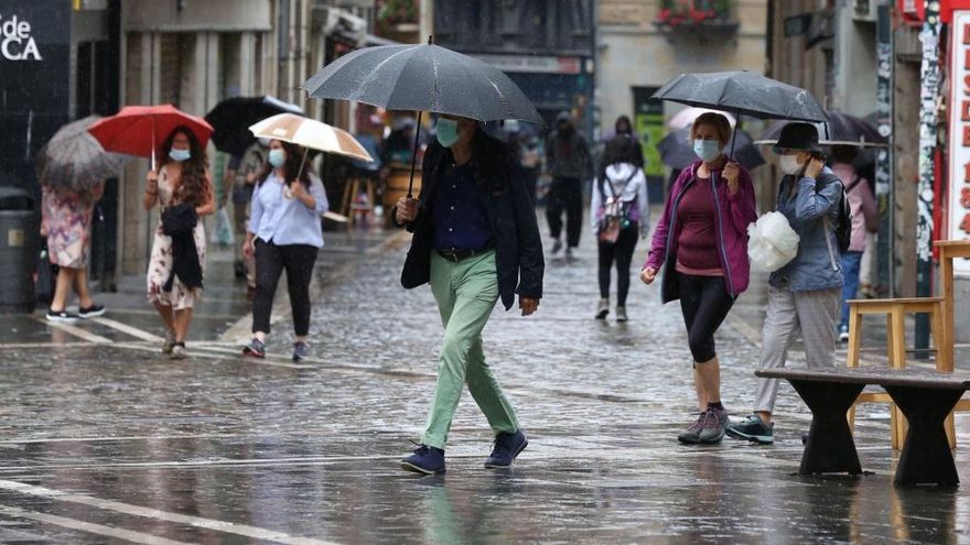 Imagen de archivo de un día de lluvias en Pamplona