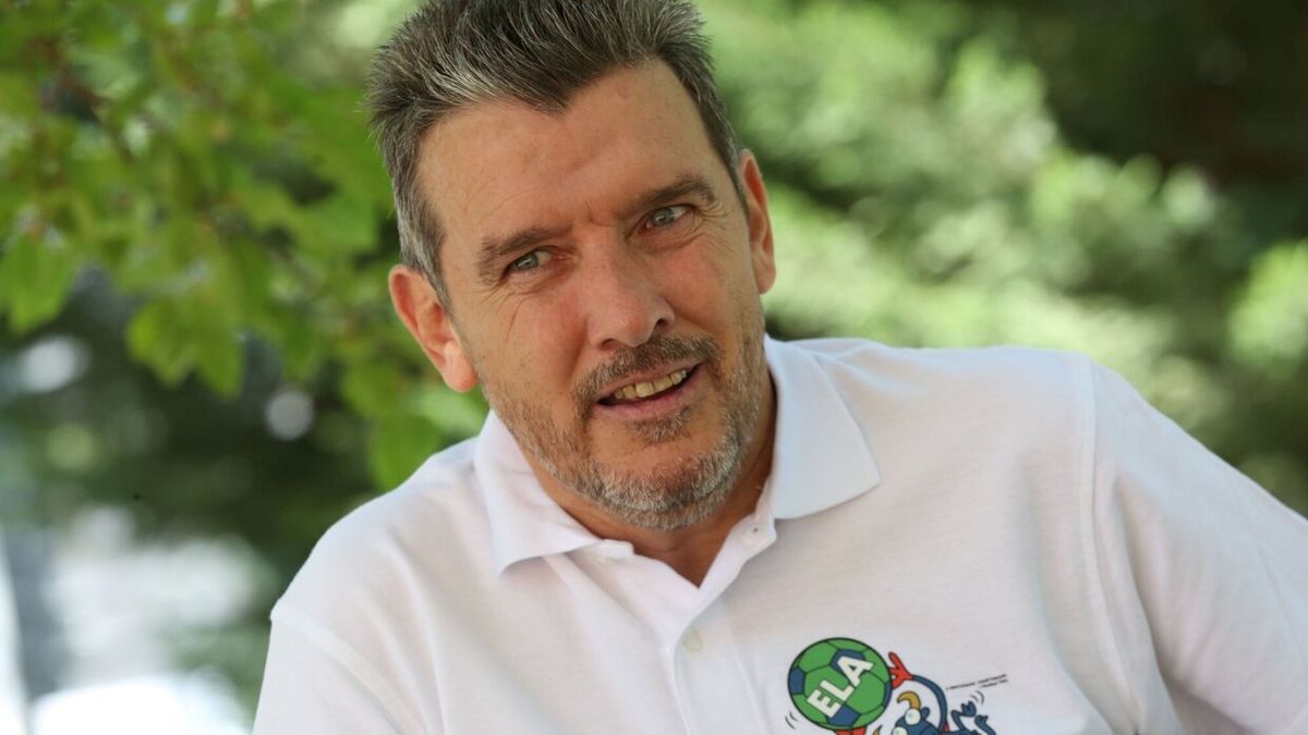 El protagonista del Chupinazo, durante la entrevista.