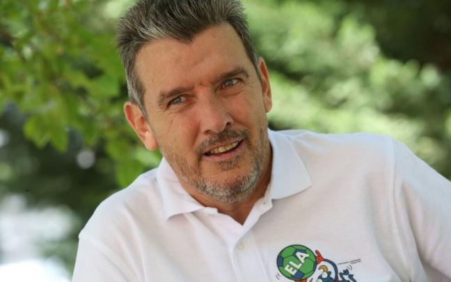 El protagonista del Chupinazo, durante la entrevista. El protagonista del Chupinazo, durante la entrevista.