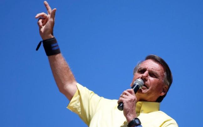 El presidente Jair Bolsonario durante la campaña.