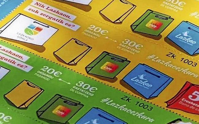 Los bonos de compra de Lazkao. | FOTO: N.G.