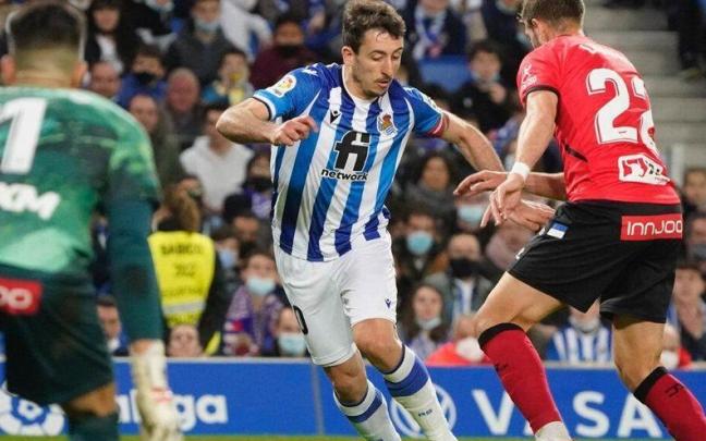 Mikel Oyarzabal, en su último partido, contra el Alavés en Anoeta. Mikel Oyarzabal, en su último partido, contra el Alavés en Anoeta.
