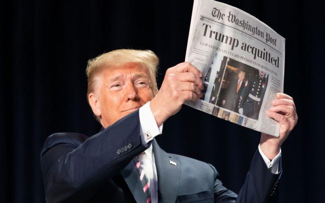 Trump critica que no se retire este galardón a los diarios 'The New York Times' y 'The Washington Post'. Trump critica que no se retire este galardón a los diarios 'The New York Times' y 'The Washington Post'.