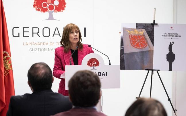Uxue Barkos, en la declaración institucional con motivo del Día de Navarra.