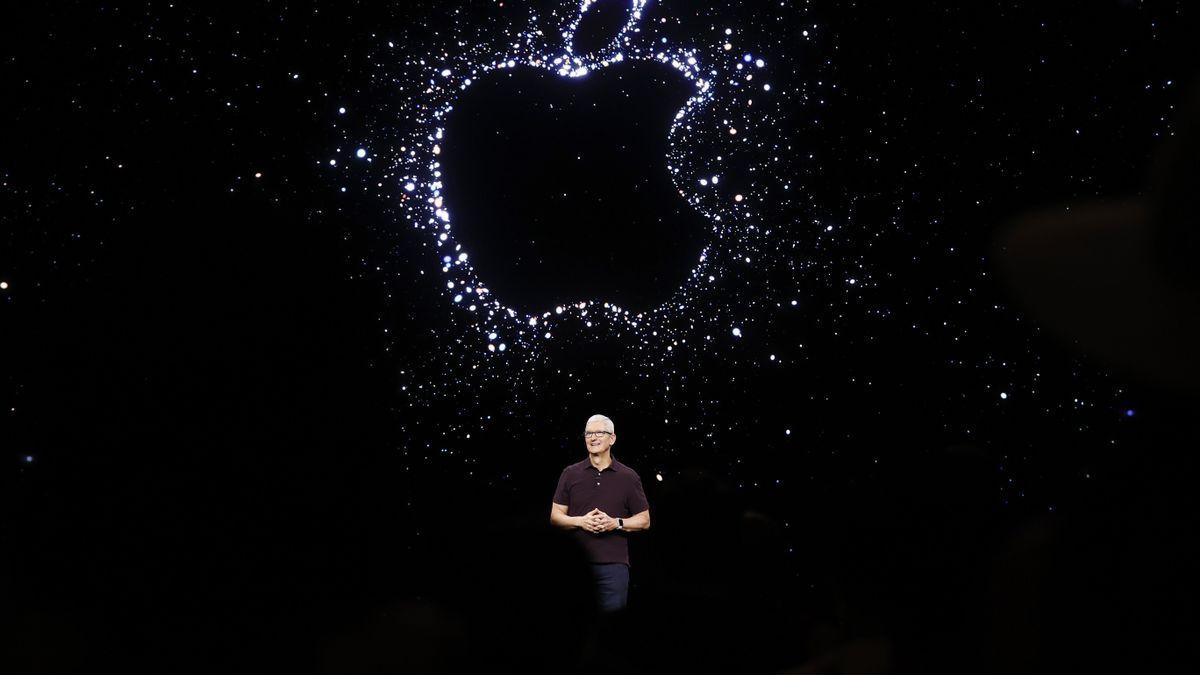 Tim Cook, CEO de Apple durante el evento de este miércoles