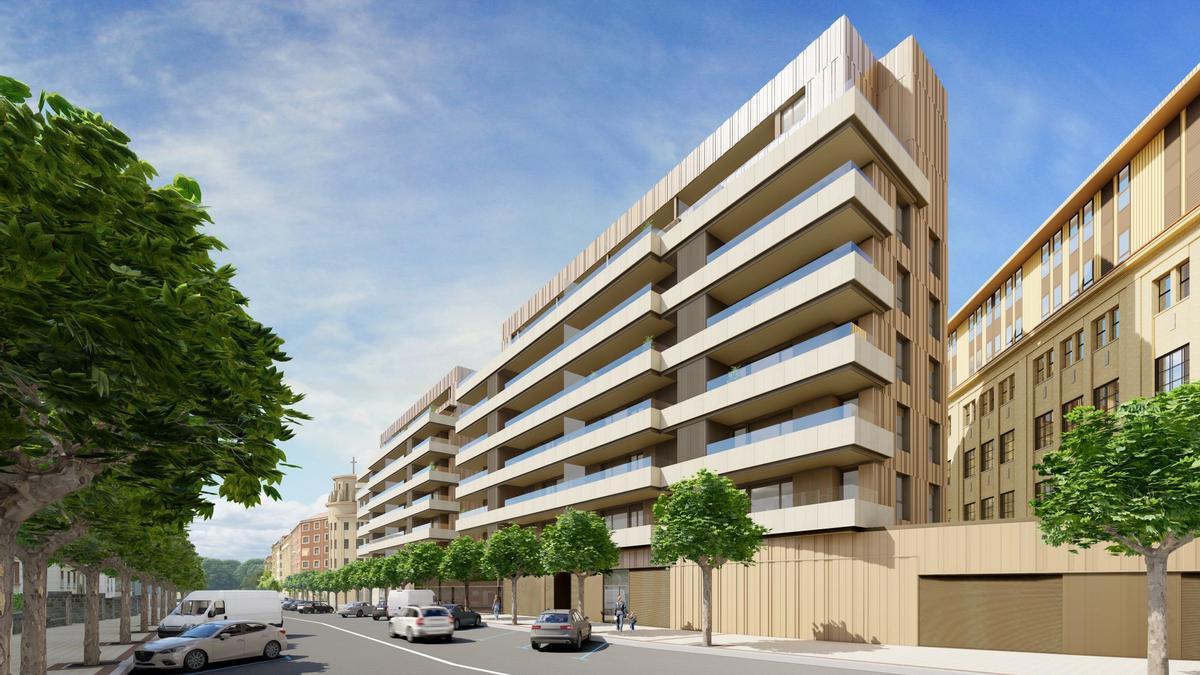 Recreación de los dos nuevos edificios de viviendas libres.