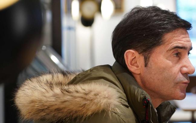 El exentrenador del Athletic, Marcelino García Toral, durante la entrevista en Gijón El exentrenador del Athletic, Marcelino García Toral, durante la entrevista en Gijón