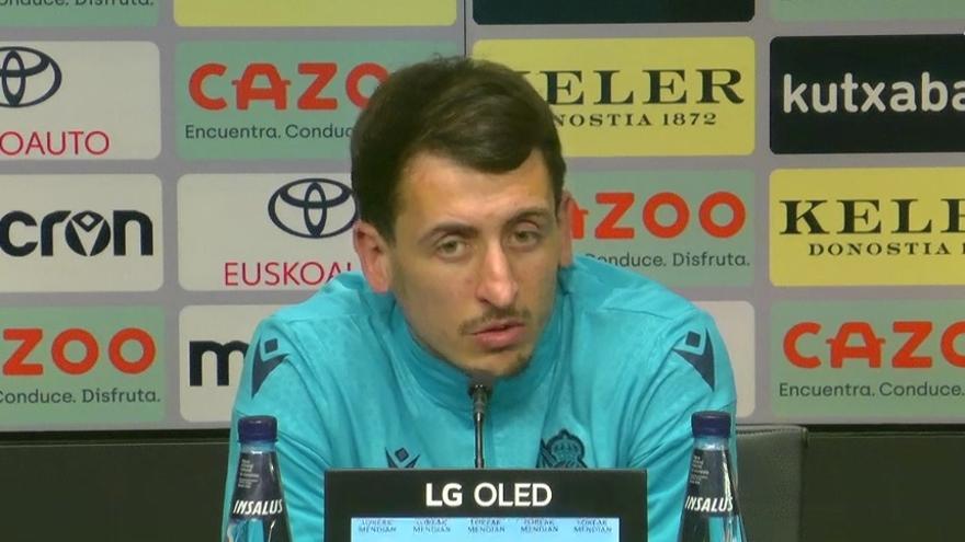 Mikel Oyarzabal en rueda de prensa tras jugar en su regreso de la lesión