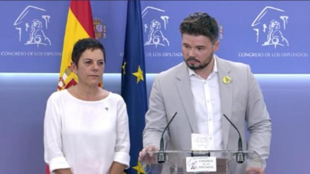 Gabriel Rufián y Mertxe Aizpurua, en una imagen de archivo.