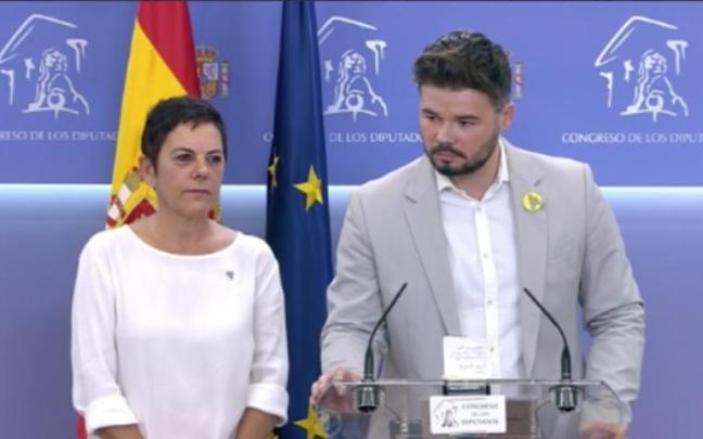 Gabriel Rufián y Mertxe Aizpurua, en una imagen de archivo. Gabriel Rufián y Mertxe Aizpurua, en una imagen de archivo.