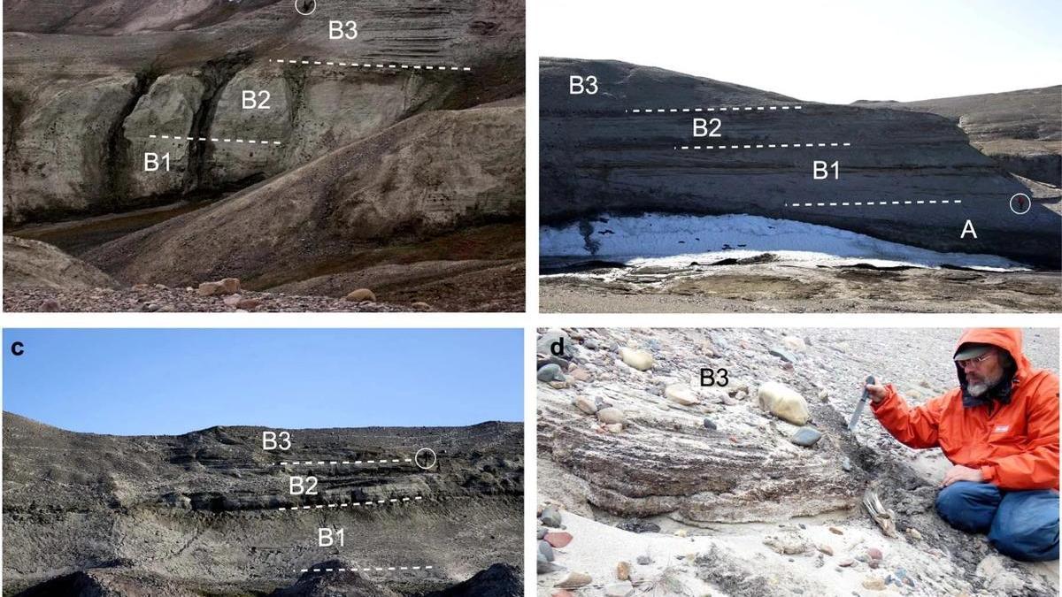 El trabajo de los investigadores en los sedimentos en los que fueron hallados los restos.
