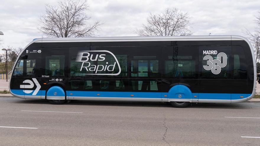 Modelo de autobús eléctrico rápido que Irizar e-mobility ha suministrado a Madrid.