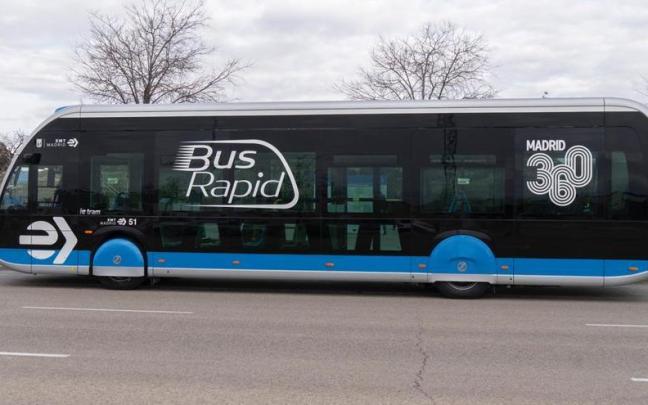 Modelo de autobús eléctrico rápido que Irizar e-mobility ha suministrado a Madrid.