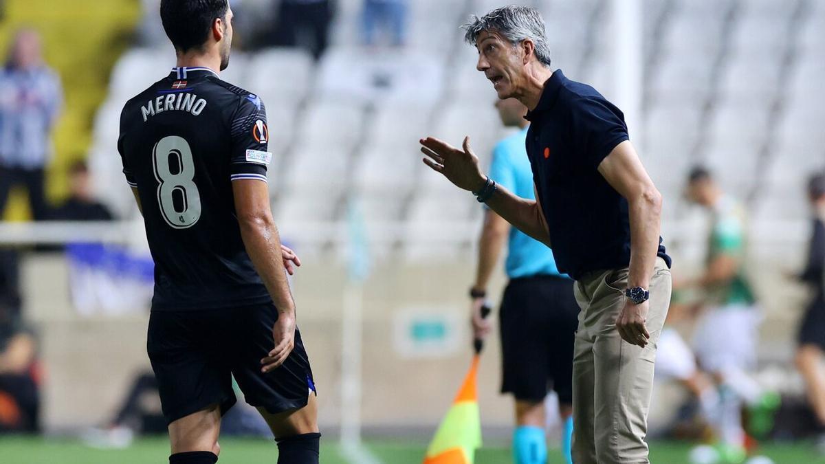 Imanol Alguacil, durante el partido de este jueves.