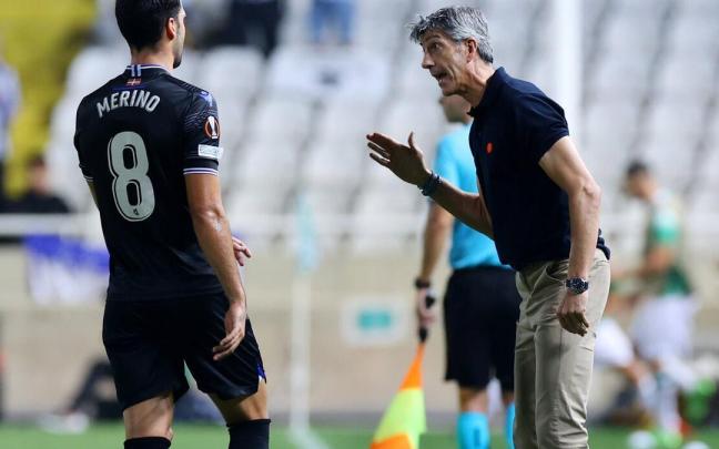 Imanol Alguacil, durante el partido de este jueves.