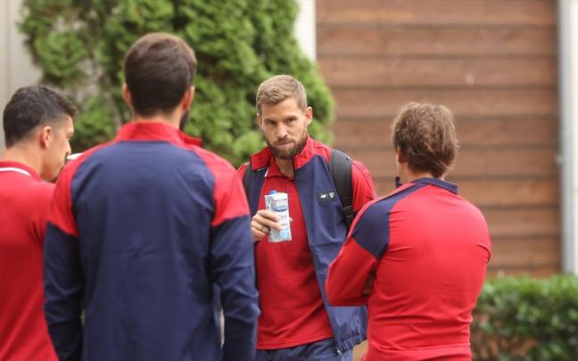 I&ntilde;igo Mart&iacute;nez, en el hotel de concentraci&oacute;n del Athletic en Alemania.