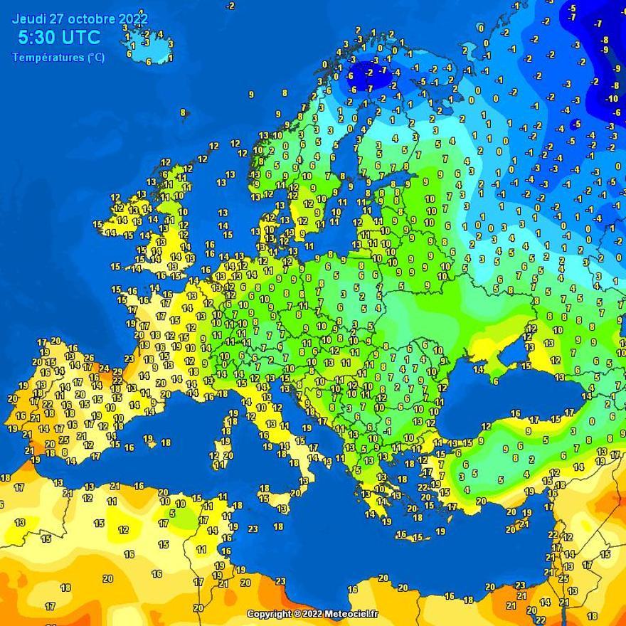 Zonas de Navarra y CAV registraban de madrugada las temperaturas más elevadas de Europa.
