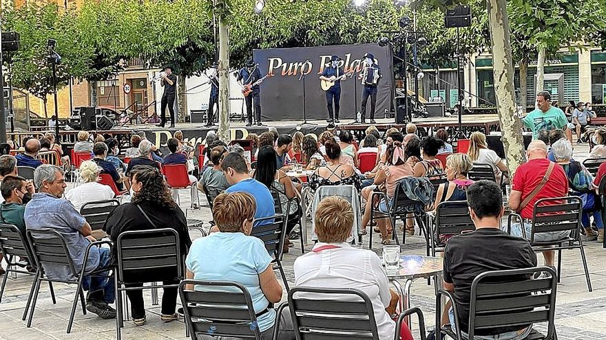 Imagen del concierto de Puro Relajo en el Paseo de Lodosa. | FOTO: M.S.G.