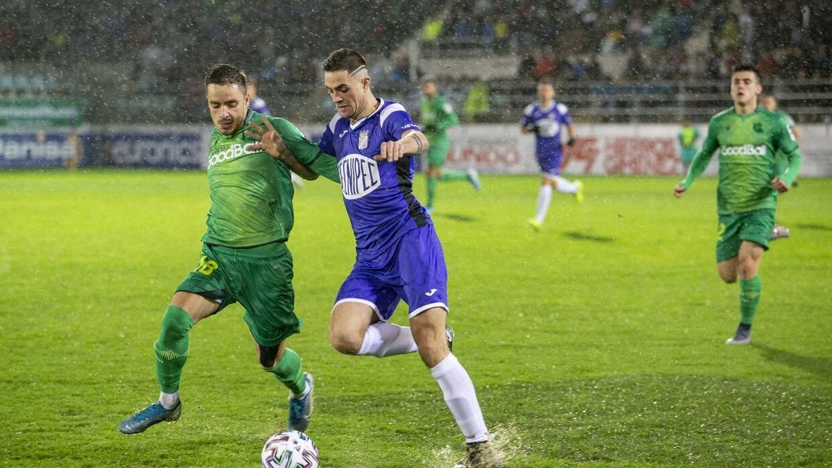 Un lance del Becerril-Real Sociedad, jugado en diciembre de 2019.