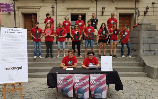 Presentaci&oacute;n de la manifestaci&oacute;n en la plaza Vieja de Tudela el pasado s&aacute;bado.