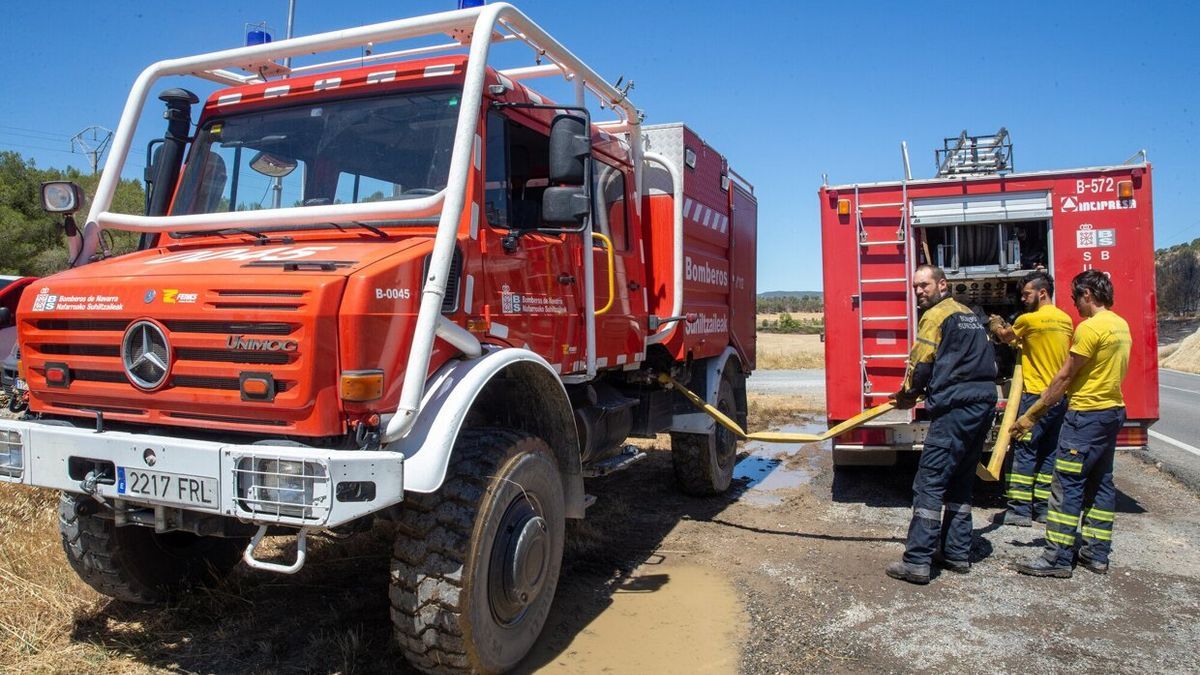 Bomberos, en el incendio en Carcastillo