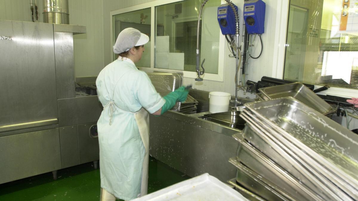 Una mujer trabaja en una empresa de catering