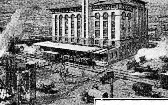 Imagen promocional del edificio de harinas con una actividad fren&eacute;tica a su alrededor.