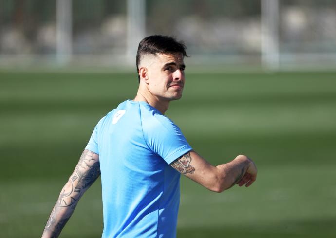 El jugador del Athletic, Dani García, durante un entrenamiento