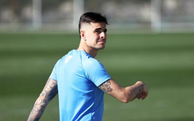 El jugador del Athletic, Dani García, durante un entrenamiento