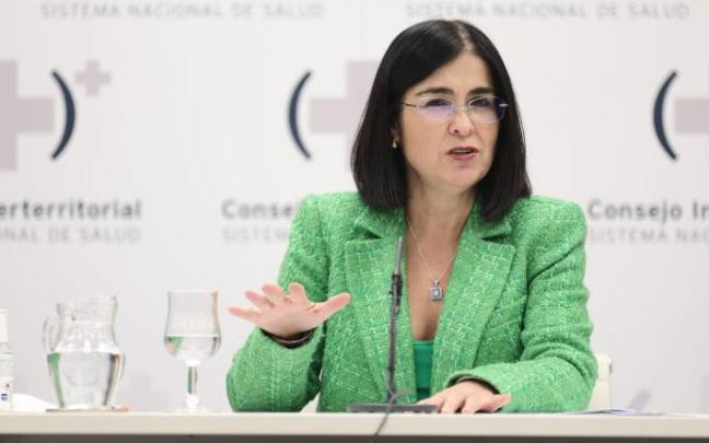La ministra de Sanidad, Carolina Darias, tras la reunión del Consejo Interterritorial