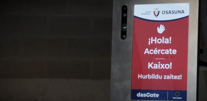 Captura de pantalla del aparato de acceso biométrico que se va a estrenar en El Sadar.