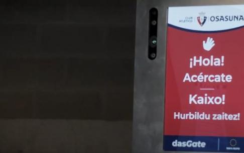 Captura de pantalla del aparato de acceso biométrico que se va a estrenar en El Sadar.