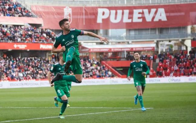David García celebra con rabia su gol. David García celebra con rabia su gol.